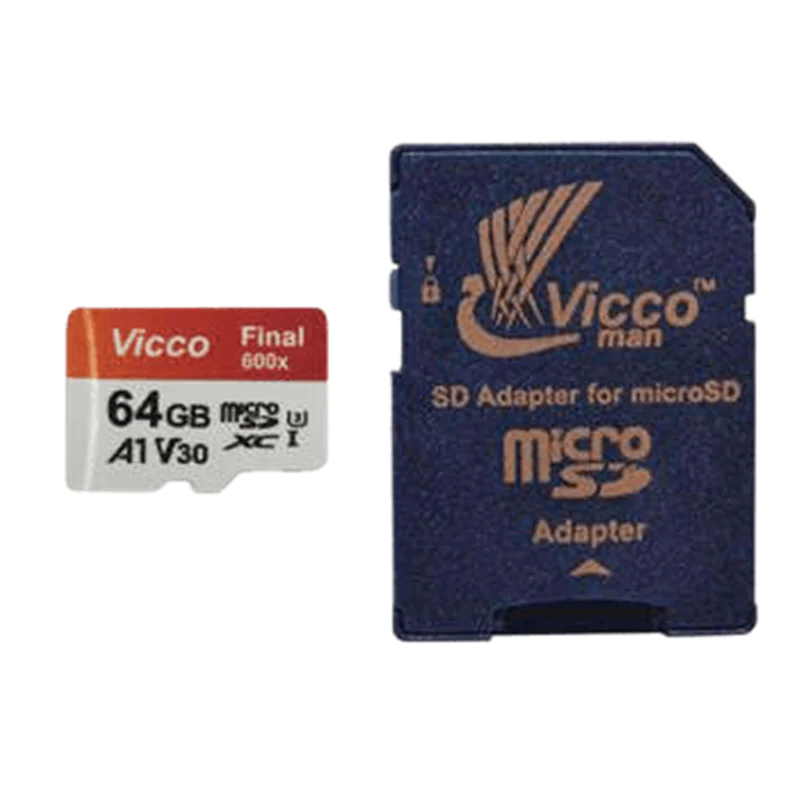 کارت حافظه ویکومن مدل 600x plus کلاس 10 استاندارد UHS-I U3 سرعت 90MBs ظرفیت 64 گیگابایت به همراه آداپتور SD